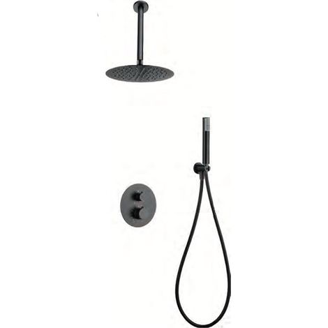 Ensemble De Douche Thermostatique Encastré Top Black Gun Metal Imex Imex Gtq038 Bgm (1/2)