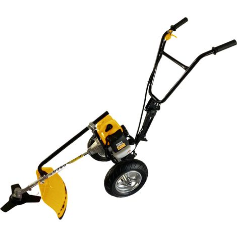 Nemura – Débroussailleuse thermique à roues 52cc – Moteur 2 temps 1600W – Largeur de coupe 43cm – Système Tap and Go pour fil