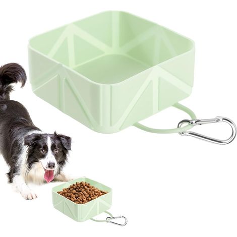 Ciotola da viaggio per cani – Distributore di cibo pieghevole da 500 ml – Mangiatoia portatile per cani, gatti, conigli, camper (1/5)
