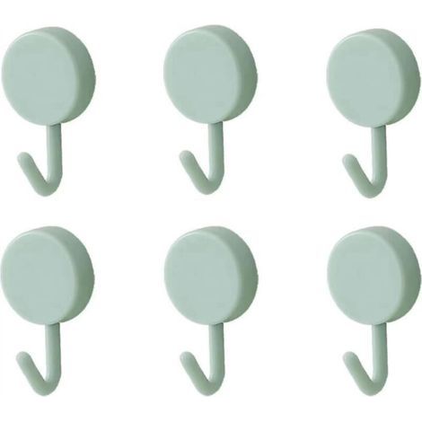 Adhesive hooks, pretty decorative wall hooks for hanging suspenders, hats, towels and keys, 6 pieces, blue (1/4)