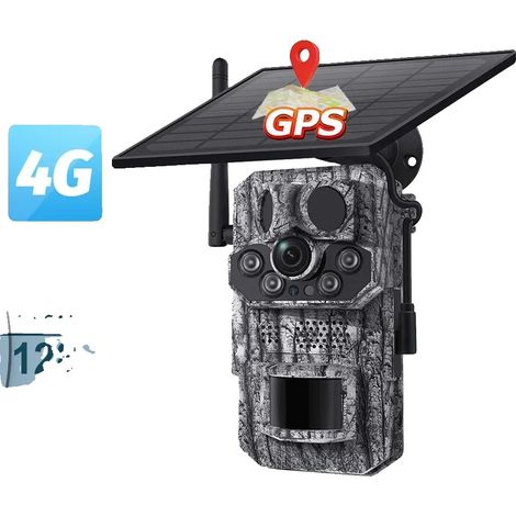 Cámara para observación de fauna silvestre, conectividad 4G, visión nocturna con energía solar, cámara 4G, batería de 128 GB incluida. (1/2)