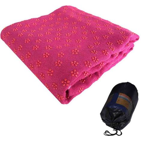 Yoga Serviette chaude, Tapis de Yoga Serviette schweißabsorbierend, antidérapant chaude), de Yoga, de Pilates et de la Formation, rose (1/5)