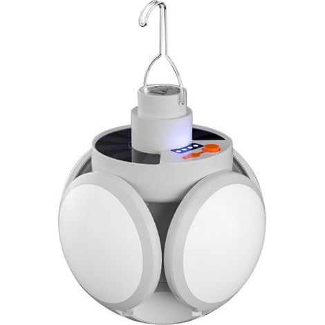 Lampe torche solaire USB rechargeable, lampe de nuit extérieure, lampe de camping d'urgence, lampe frontale portable, ampoule lanterne. (1/5)