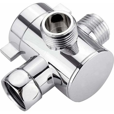 Robinet de Dérivation à 3 Voies G1/2 Pouces pour Douche Multifonction – Séparateur d’Eau et Adaptateur pour Pomme de Douche