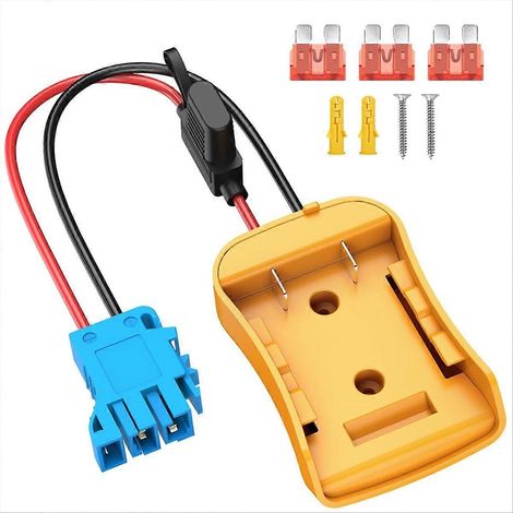 Adaptateur Power Wheels pour batterie Dewalt 20V avec connecteur de faisceau de câbles pour Peg-Perego, câble 12AWG - JBMEDIA (1/4)