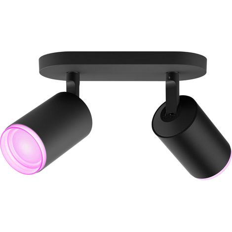 Philips Hue Fugato Spot en saillie à 2 points lumineux (Noir) Lumière blanche et colorée - White and Color Ambiance (1/5)