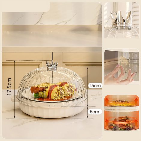 Couvercle alimentaire multicouche d'été pour protéger les aliments des mouches et de la poussière, nappe, accessoire indispensable pour conserver les restes, housse anti-poussière, simple couche ordin (1/5)