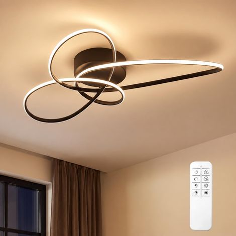 ZMH Plafonnier LED 30W noir intensité réglable 3000-6000K avec télécommande design moderne salon bureau couloir (1/5)