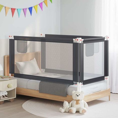 10230 vidaXL Toddler Safety Bed Rail Dark Grey 160x25 cm Fabric (1/5)