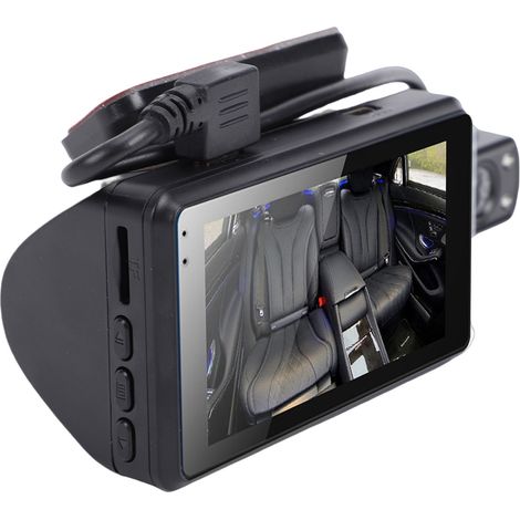 Double caméra embarquée HD 1080p avec WiFi, enregistreur de conduite avant et intérieur, écran 3 pouces, vision nocturne grand angle pour voitures (1/5)