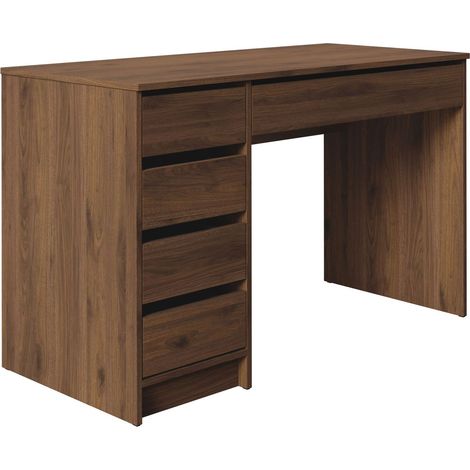 Bureau Comfivo Terros I, Noyer, Avec tiroirs, Le nombre de portes: 0, Nombre de tiroirs: 5, 76x120x55cm