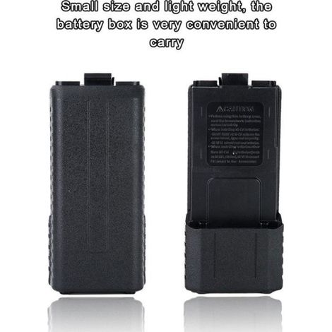 Boîtier batterie ABS 6xAA pour Talkie-Walkie Baofeng UV-5R, UV-5RE, UV-5RA - Étui piles rechargeables (1/5)