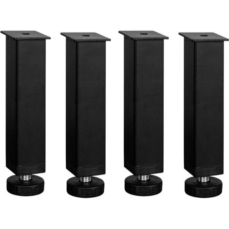 Pieds de banc et de lit réglables, lot de 4 pieds de support métalliques réglables à un seul trou pour sommier et meubles, accessoires pour sommier. (1/5)