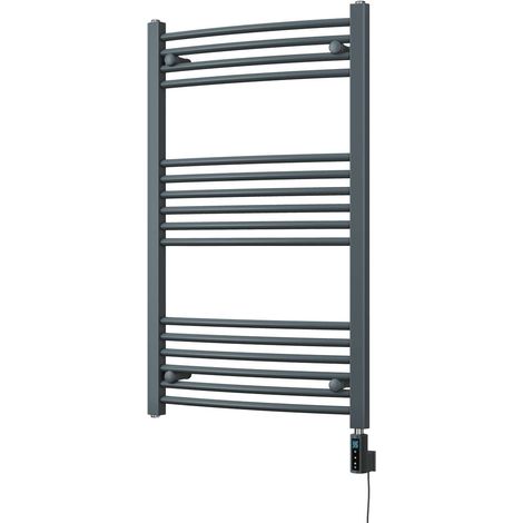 Zennor - Anthracite Electric Towel Rail H1000mm x W600mm Curved 500w Thermostatic WIFI (1/3)