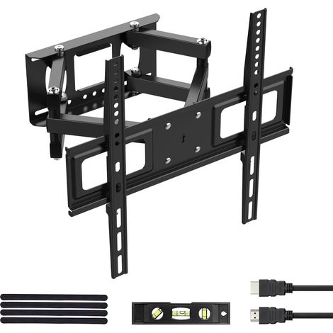 Support Mural TV 26-65 Pouces - Fixation Murale TV Peut Contenir Jusqu'à 35KG, Accroche Television Mural Orientable (± 45°), Incline (+8°,-12°) et Étend, Support Vesa pour TV Plat/ Incurvé (1/5)