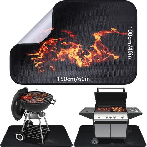 Tapis ignifuge Tapis anti-chaleur pliable 100150 cm Tapis de protection pour le sol Tapis de grille Plaque anti-étincelles pour barbecue, poêles, sols, pelouses (1/5)