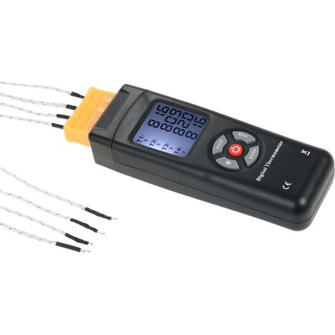 Thermomètre numérique LCD de type K à 4 canaux, capteur de thermocouple, -50 1350 °C/-58 2462 °F, fonction de maintien des données (1/5)