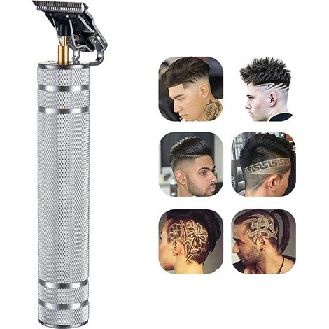 Tondeuse À Cheveux - Lame En Titane T-Forme - Sans Fil Rechargeable Par USB - Pour Coupe De Barbe Et Cheveux - 4 Peignes Réglables - 1 Pièce (1/5)
