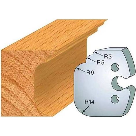 Jeu de 2 Fers Profilés Acier HT 50 x 5,5 mm - N°225 Congé multiple - Outil de menuiserie - Diamwood (1/2)