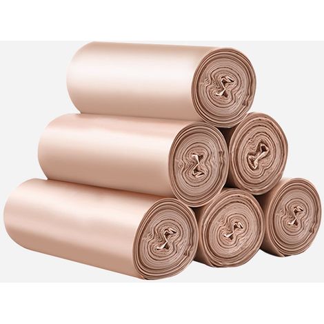 Lot de 5 sacs à ordures avec cordon de serrage, grand sac à ordures universel solide et sans parfum (or rose) (1/2)