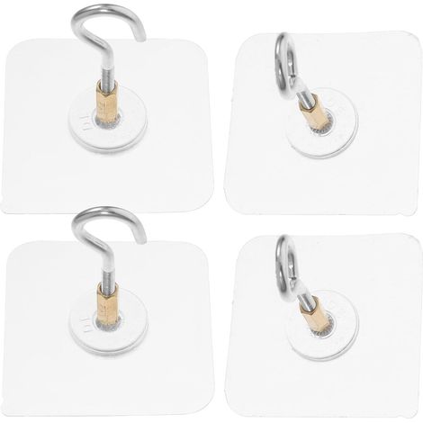 Crochets Adhésifs pour Plafond 4 Pièces Pvc Métal Usage Polyvalent (1/5)
