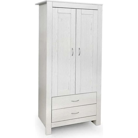Armario bioclimático blanco 80 x 52 x 180 cm con dos puertas y dos cajones