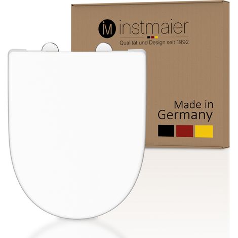 Abattant WC forme en D en duroplast blanc avec frein de chute (1/5)
