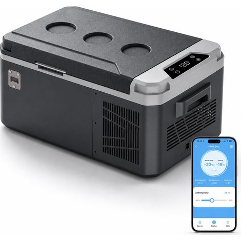 AS Mini Glacière Portable pour Voiture 15L 12V/24V/230V - Réfrigérateur à Compresseur avec Contrôle App et -18°C à 20°C (1/5)