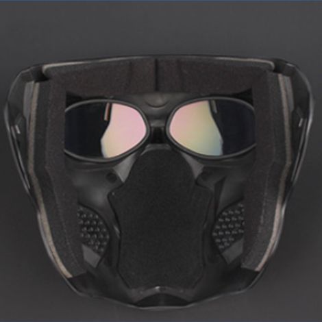 Radbrille, Totenkopfmuster, ABS-Rahmen, Polycarbonatgläser, schützt Ihre Augen. (1/5)