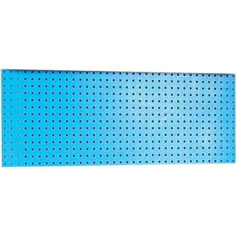Panneau mural pour rangement d'outils 1200 x 460 mm – Perforations carrées 10 x 10 mm – Revêtement bleu RAL 5015 – Pour espaces de travail (1/4)