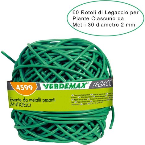 60 rotoli di filo per legature da giardino in pvc ciascuno da diametro 2 mm metri 30