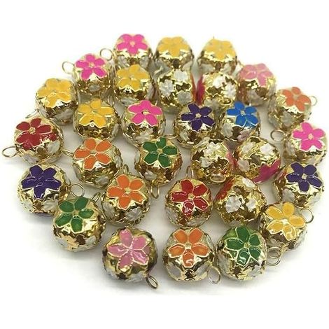 CCYKXA Little Bell, 50er-Packung farbige Metallglöckchen für Weihnachtsbaumschmuck und Partydekorationen sowie Haustierglöckchen in Hunde- und Katzenform (1/5)