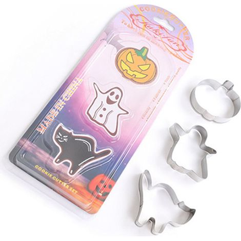 Halloween-Ausstechformen-Set aus Edelstahl: Katzen-, Kürbis- und Geisterformen (1/5)