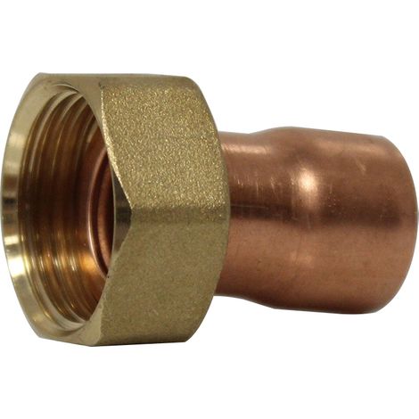 Douille cuivre réduite avec écrou à souder - 2 pièces - F 3/4' - Diamètre 18 mm
