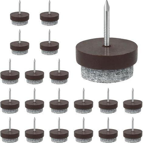 20 Pcs Felt meubles Gliders, 20 mm Gliders chaise de clou, ronde, facile à installer, pour protéger les planchers de jambes de table (1/5)
