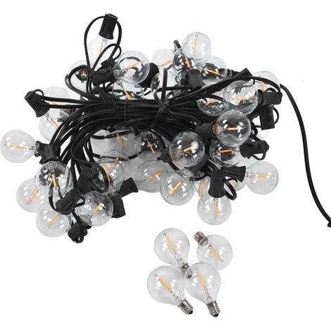 G40 50-LED-Kugellichterkette, IP45 wasserdicht, warmweiß, für Garten, Hof, Rasen, Balkon, EU-Stecker, 220 V (1/5)