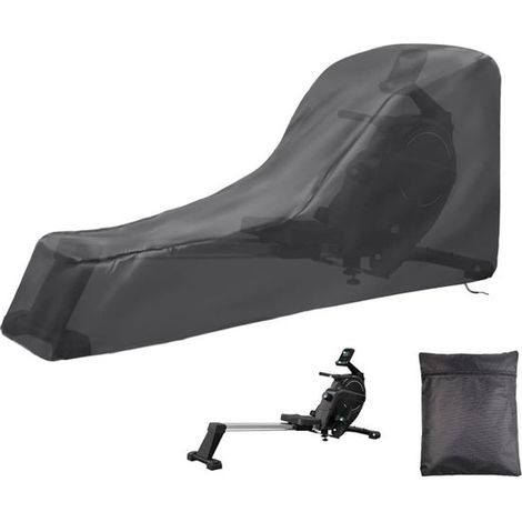 Housse anti-poussière pour rameur, tissu Oxford 210D imperméable, protection contre les UV et le vent, avec cordon de serrage, housse universelle pour équipement de fitness, noir (1/5)