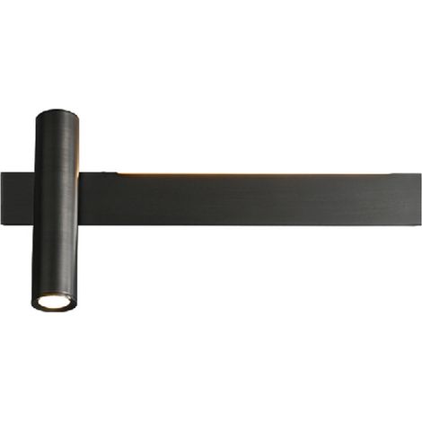 Barra - Aplique moderno y elegante negro 30 cm - Izquierda