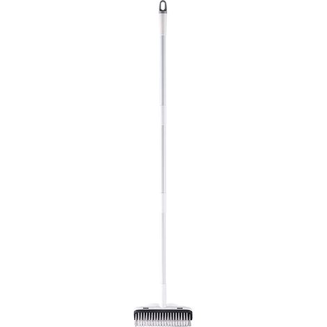 Balai À Brosse Et Raclette Pour Sol - Manche Télescopique Réglable Jusqu’à 140 cm - Tête En Forme De V Avec Brosse Rigide Et Lame En Caoutchouc - Pour Carrelage Baignoire Terrasse Garage - 1 Pièce (1/3)