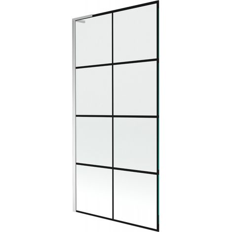 Mexen Next L paroi de baignoire 1-volet 90 x 150 cm, motif noir, chrome - 895-090-000-03-77-01 (1/5)