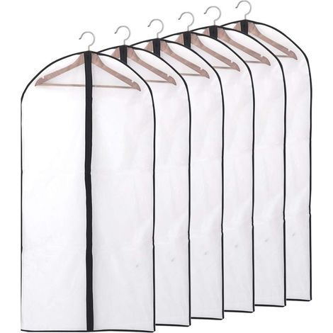 Porte-habits, Longue de 6 Pièces de haute Qualité, Sacs à vêtements, Transparent, Tissu Respirant, pour les Costumes, Vêtements, Manteaux, Vestes Chemises et les Robes de soirée Anzugsack Conservation (1/4)