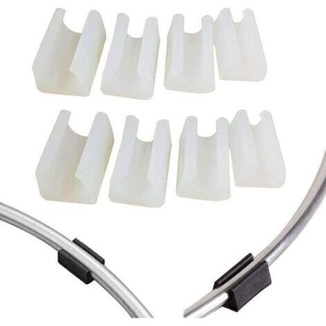 20Pcs Patin Pied Chaise Tube Rond Embout Tube 14 mm Pied Table Fauteuil Tampon Meuble Forme U Plastique Blanc Diamètre (1/4)