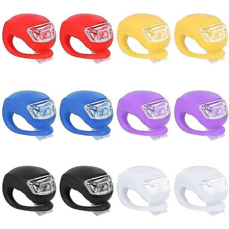 12er-Pack Fahrradbeleuchtung (vorne und hinten), inklusive wasserdichter Silikonhülle, helles Zubehör für Fahrräder im Freien, Buggys und Roller
