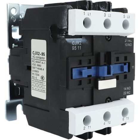 Contacteur AC 95A 3 phases, contact argent, tension d'isolement 690V, haute sensibilité, faible tension, bobine AC110V (1/5)