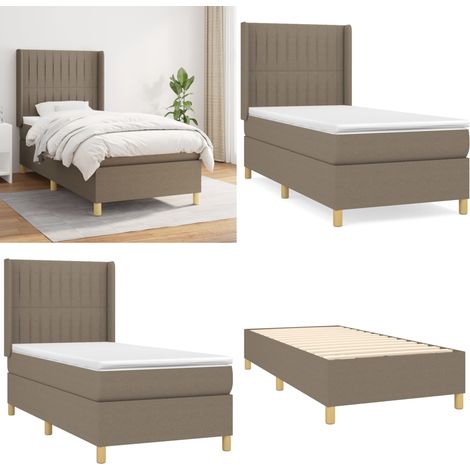Boxspringbett mit Matratze Taupe 90x200 cm Stoff - Boxspringbett - Doppelbett - Lattenrost - Bettrahmen - Schlafsystem - Home & Living (1/5)
