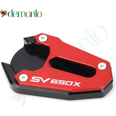 (SV650x-Rouge) Compatible avec les motos Suzuki SV 650, SV650 et SV650X : béquille latérale, extension et support (modèles 2018, 2019 et 2020). (1/4)