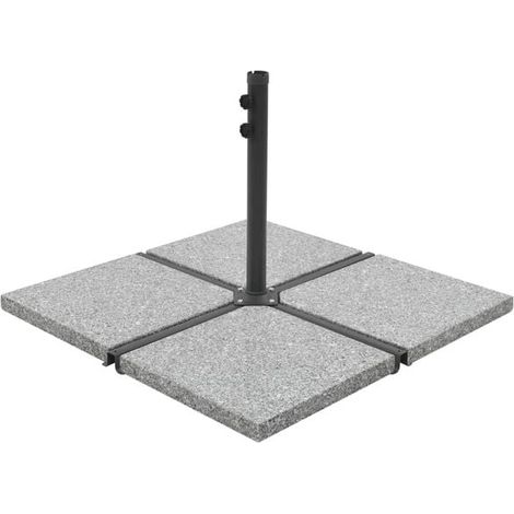 Plaque de contrepoids carrée pour parasols en granit, 25 kg, grise. (1/2)