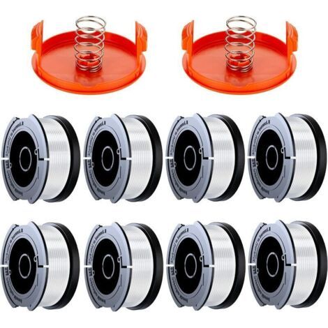 12 Pack Bobine Fil Coupe Bordure Black Et Decker Coupe Bordures, 0.2cm Bobine De Fil Debroussailleuse(8 Fil Coupe Bordure,2 Couvercle,2 Ressort)..DEBUNS