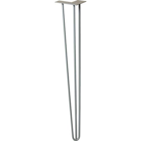 WAGNER Gamba per mobili/Gamba per tavolo/Piede per mobili - HAIRPIN LEG - stile retrò - acciaio rivestito vintage, 12 x 12 x 71 cm, gamba inclinata, con piastra a vite integrata - 12827701 (1/4)
