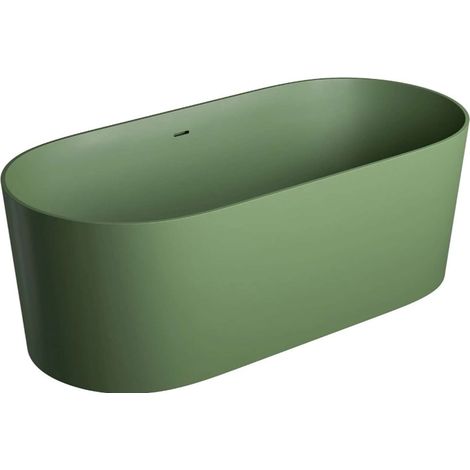 OMNIRES Ovo M+ - Bañera independiente, 160x74 cm, oliva mate OVO160WWZPOL (1/4)